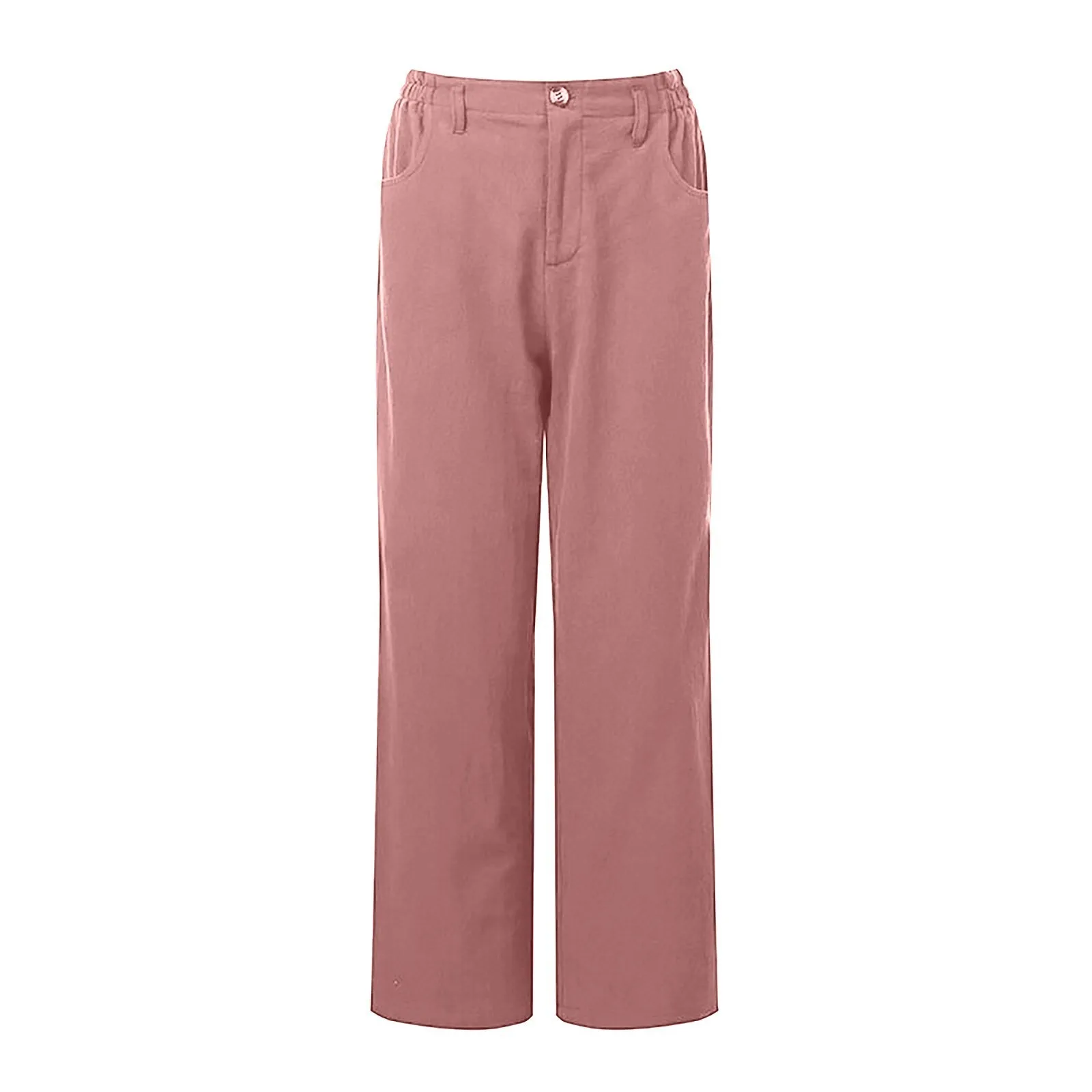 Calça casual feminina de cintura alta de perna larga, emagrecedora feminina, calça reta solta, monocromática, verão, nova, 2024