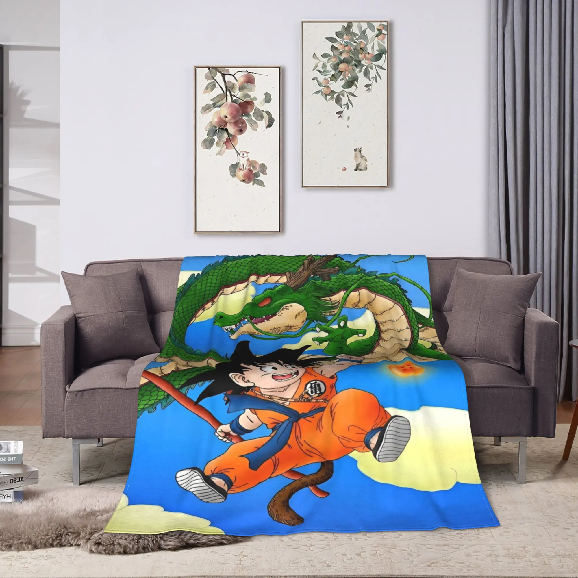 Anime D-Dragons B-Balls Blankets  Decorative Flannel Bedding Throws For Couch Chair Sofa Bed Warm Customized Quality Bedspread