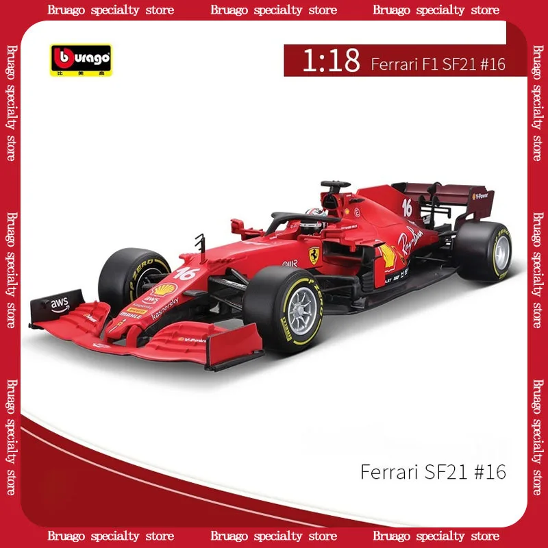 Bruago 1:18f1 Racing Sf1000 Sf21 Formula 16 Racing Simulation Die Casting Alloy Classic Collection Static Ornament Car Model