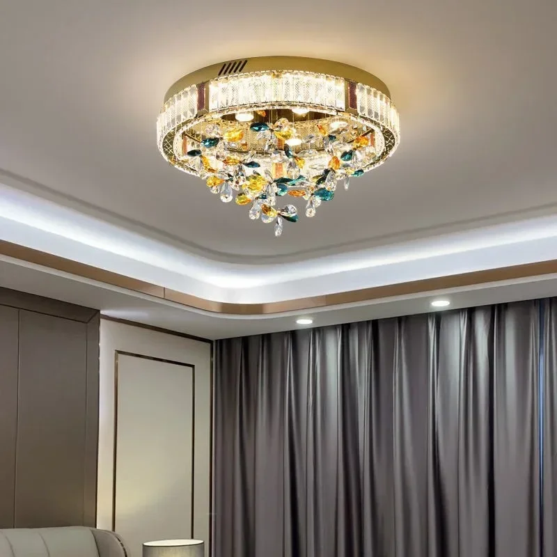

New Modern Luxury Ceiling Lights Colorful Crystal Ceiling Lamp For Living Room Dining Room Kids Bedroom Lighting Lustres Fixture