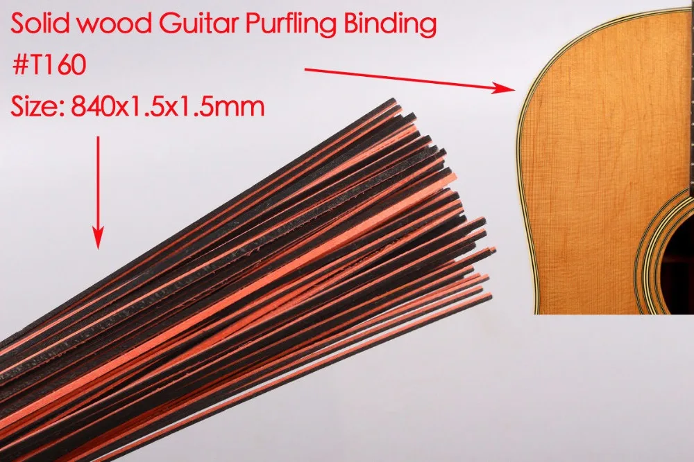 

Guitar Strip Wood Purfling Binding Guitar Body Parts Inlay 840x1.5x1.5mm 160# 20 pcs