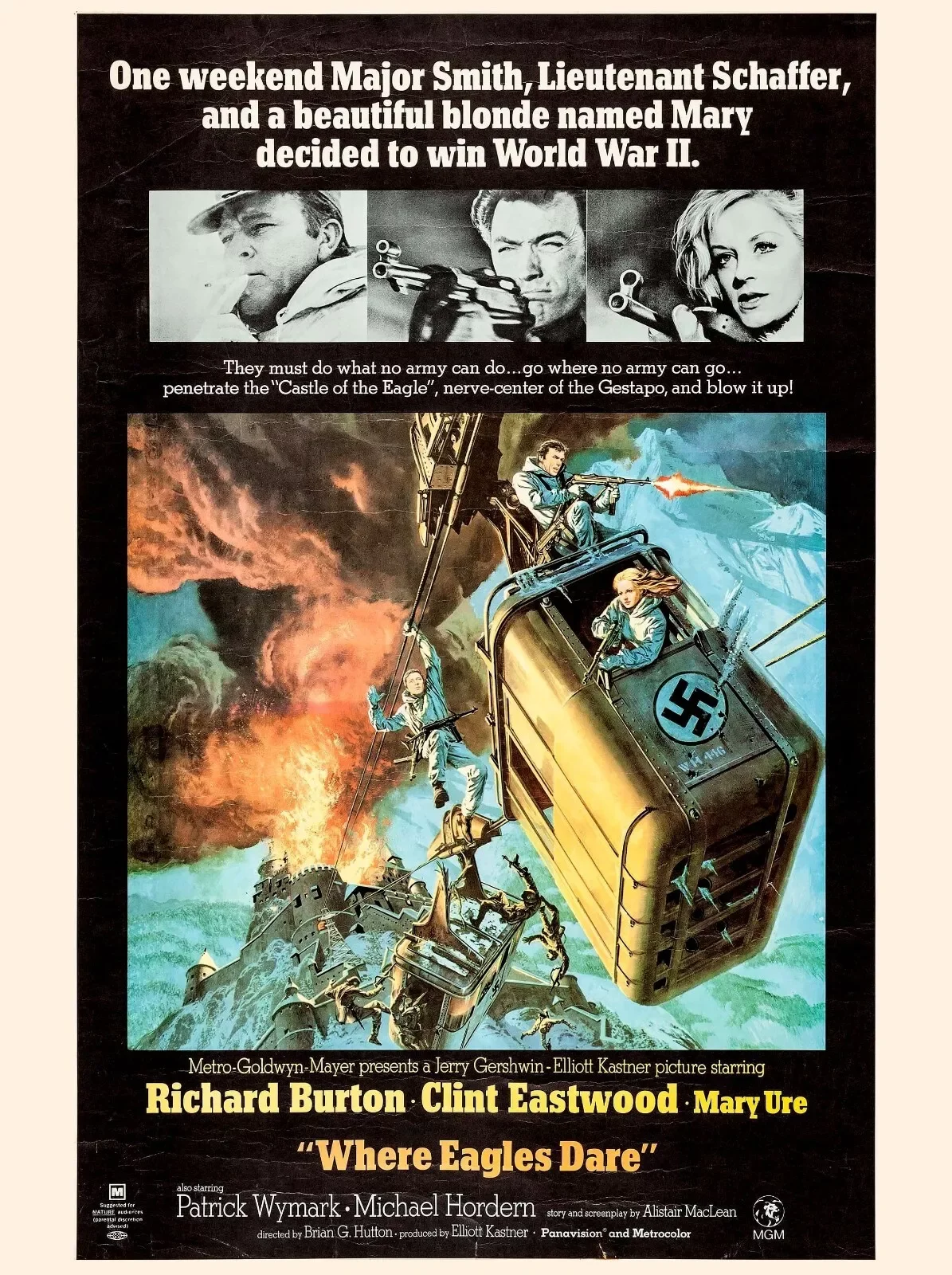 Movie Where Eagles Dare (1968) Art SILK POSTER Wall Art Home Decorative painting