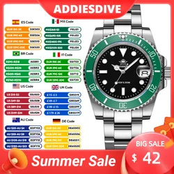 ADDIESDIVE Luxury Stainless Steel Diver Quartz Watch Business 200m Waterproof Super Luminous Watches MY-H3-2QZ Relogio Masculino