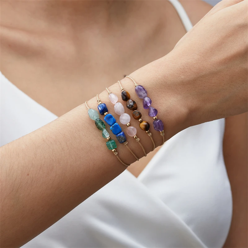 Einfaches 12-Sternbilder-Armband mit bunten Kristallen, Natursteinperlen, für Damen und Herren, handgefertigtes Zopfkettenarmband, Schmuck, Geschenk – Detail 1