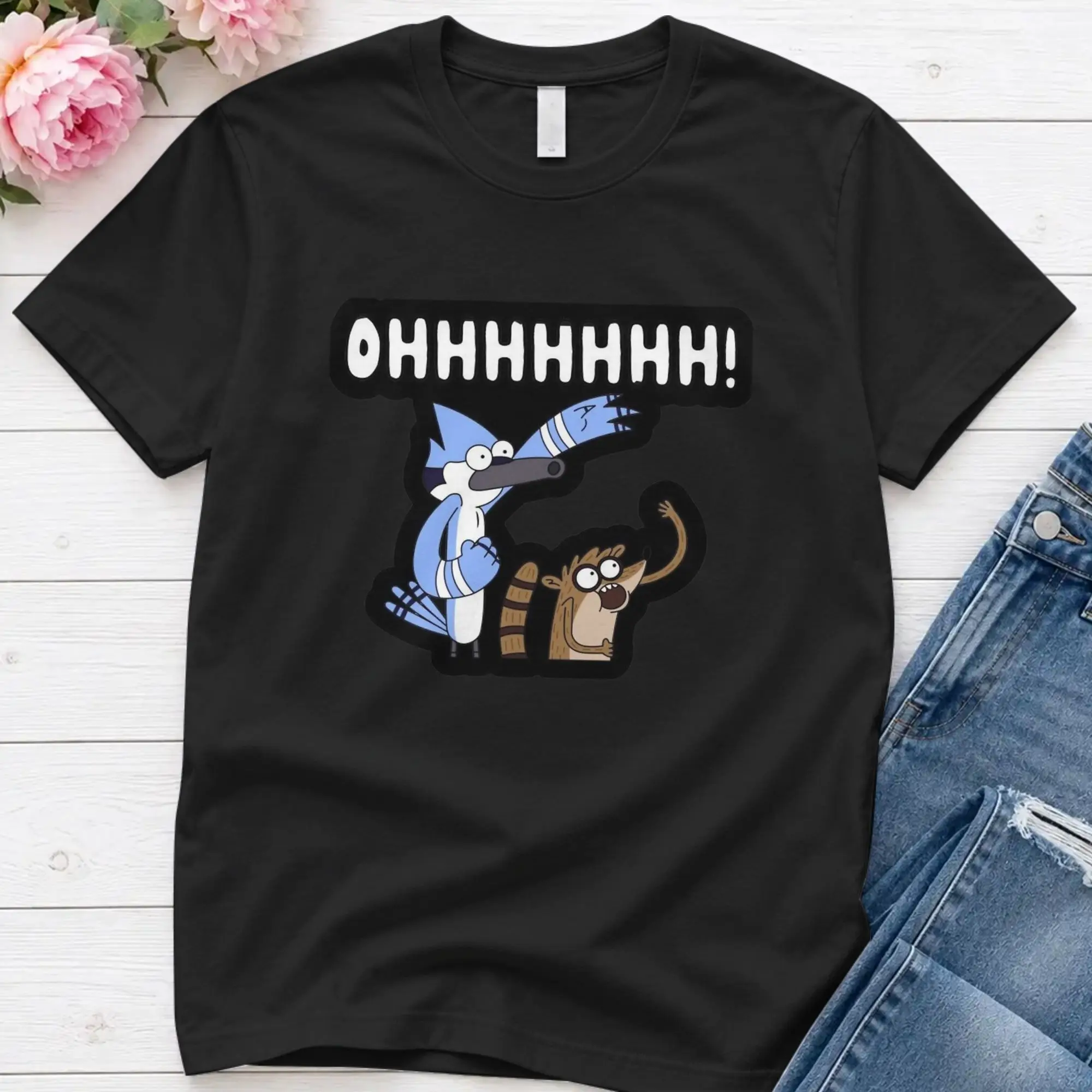 Regulars Shows Rigby  T Shirt Summer  Cotton T-Shirts For Men Trending Design Tee Shirt Short Sleeve Vintage Tees