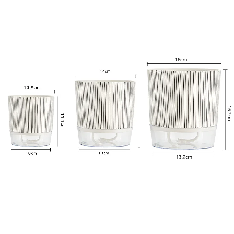 Self-watering Flower Pot Lazy Automatic Hydroponics Plants Pot Cotton Rope Watering Succulent Potted Planters Home Office Decor