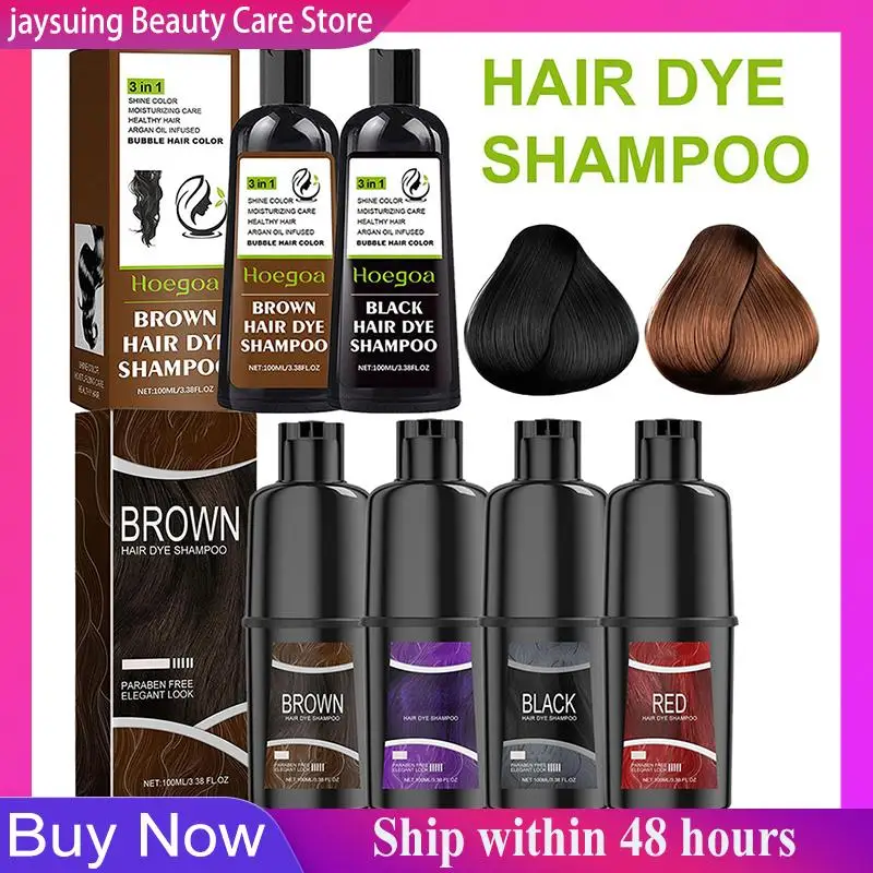 

Hair Color Shampoo 3 In 1 Black Hair Dye Shampoo For Women & Men Natural Herbal Safety Nourishing Hair Care Cream 100ml