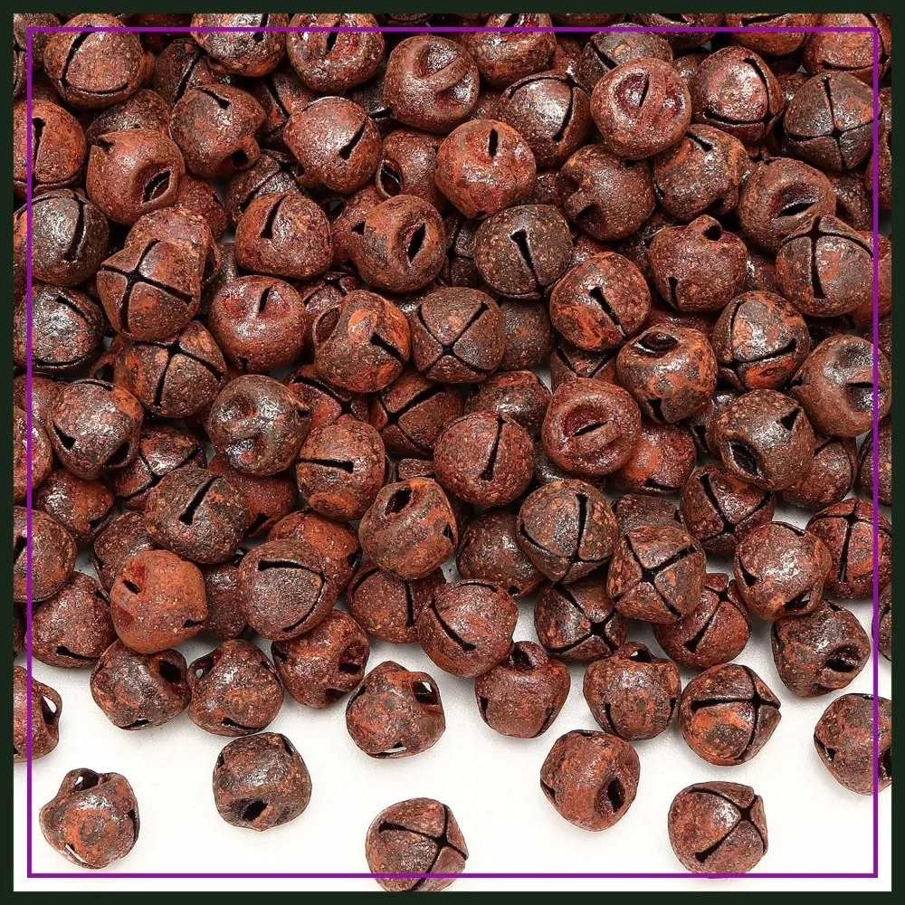 

50 PCS Rustic Christmas Jingle Bells, 1 inch Craft Mini Metal Bells for Christmas Home Party Supplies