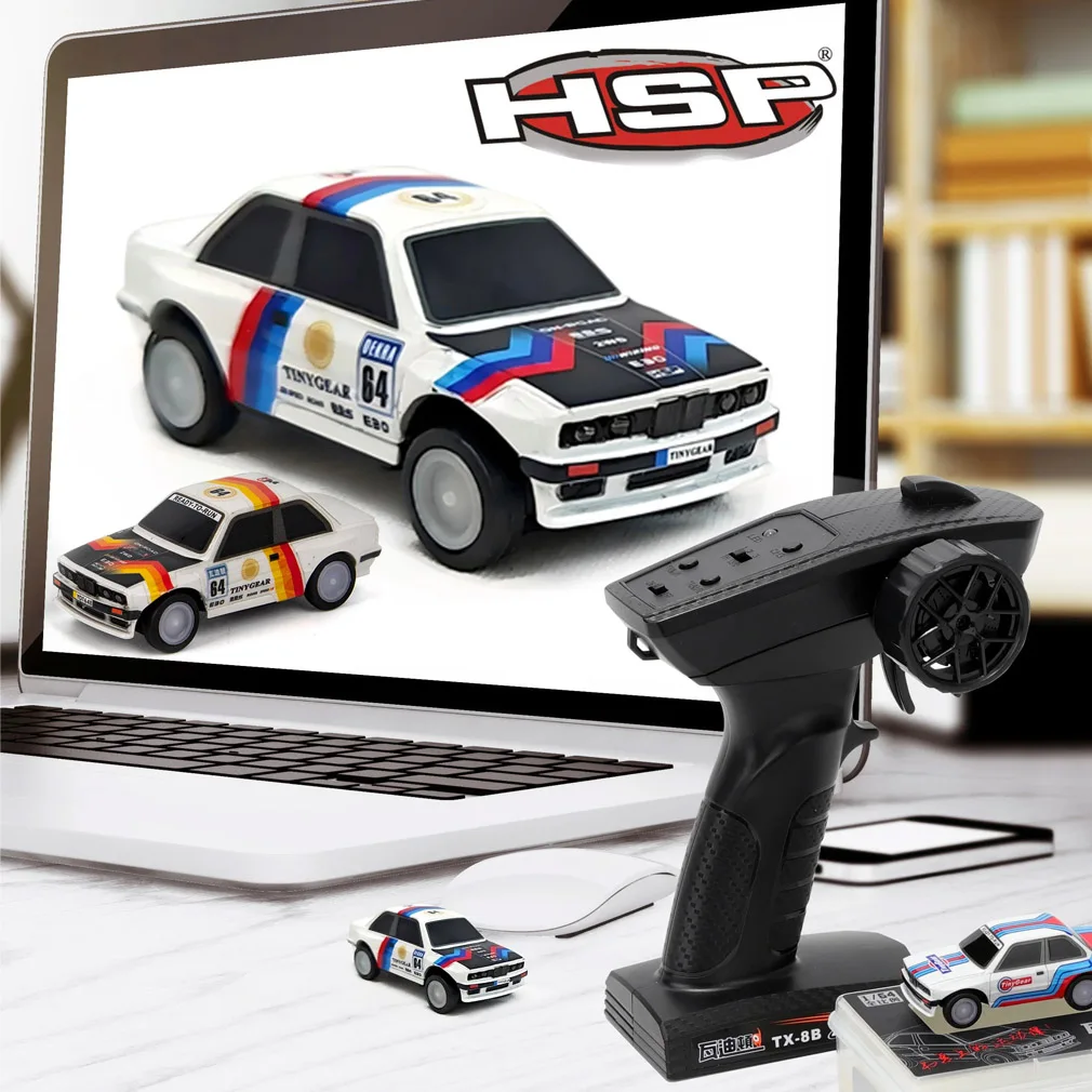 

HSP 1/64 RC Drift Car 2.4G RTR Pocket Full Proportional Control Desktop Competition Model 142x90cm Track Mat for Kids and Adults
