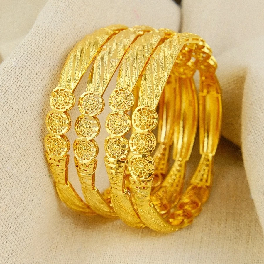 9999 gold women's charming bracelet - Middle Eastern jewelry - Dubai flower bracelet - Ethiopian Hawaiian jewelry