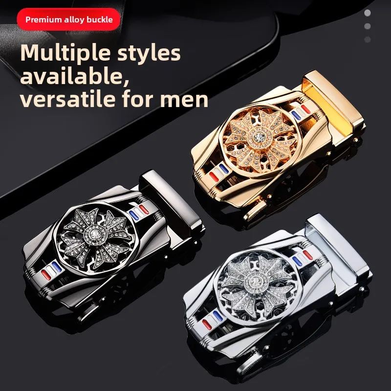 Business Automatic Alloy Belt Buckle Anti-Oxidation Rotating Head Single Sale 35 Adjustable Men's Fashion Accessory