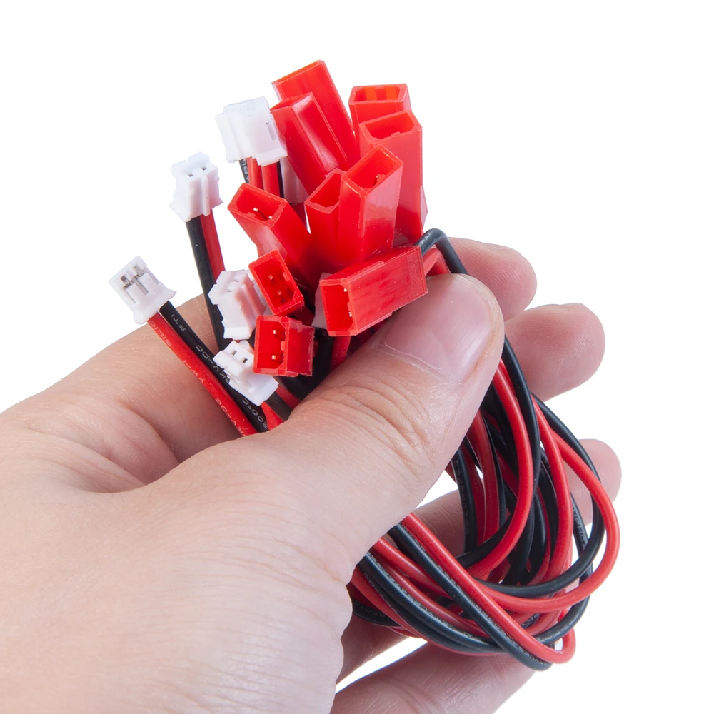 AXSPEED PH2.0 2Pin Connector Soft Silicone Cable Wire JST Female to PH2.0 Male for 1/24 Axial SCX24 RC Micro Crawler Car