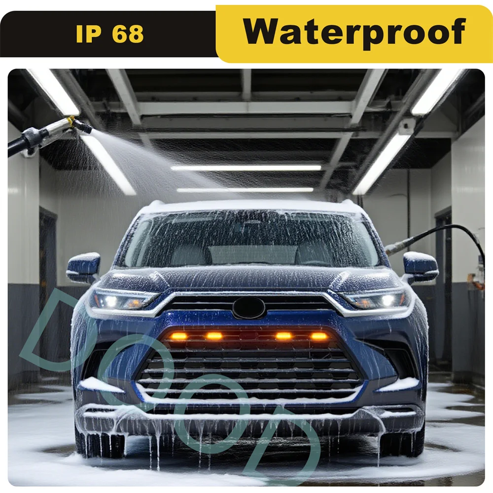 أضواء شواء السباق الأمامي مناسبة لتويوتا جراند هايلاندر 2024 2025 2026 Abs مصبغة الشوايات إكسسوارات مضيئة