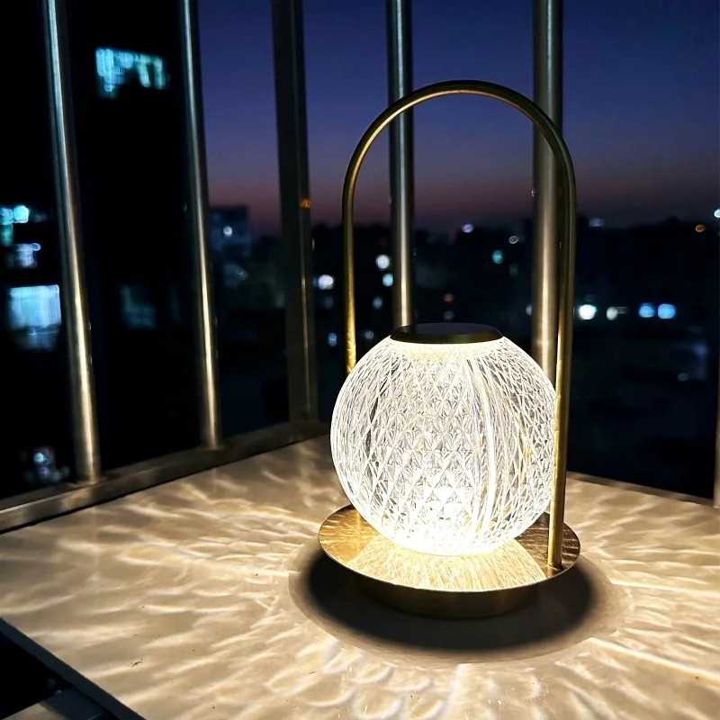 Home decoration Crystal Ball Table Lamp Acrylic Led Rechargeable lampe bedroom RGB atmosphere night lights