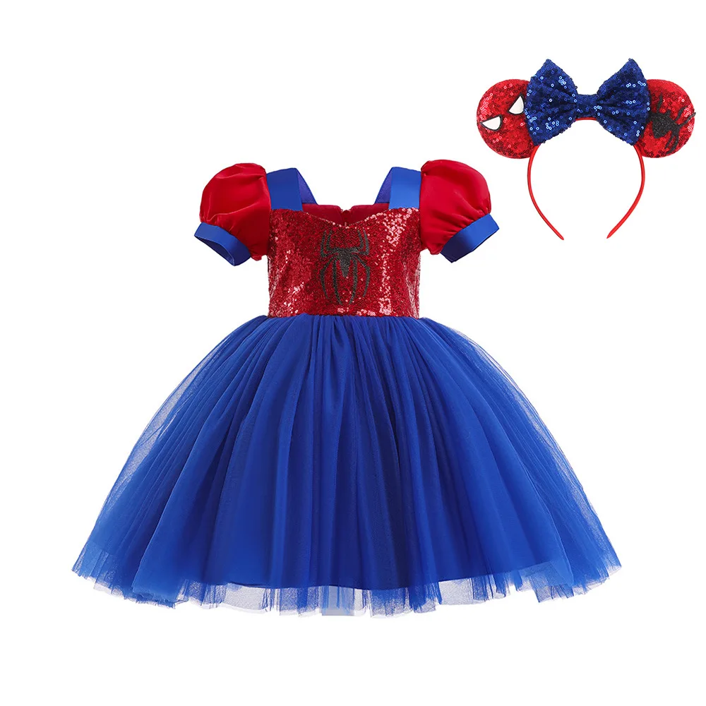 فساتين حفلات للفتيات للأطفال فستان الأميرة توتو أنيمي ترتر زي العنكبوت التأثيري لحفلات الهالوين وأعياد الميلاد والكرنفال