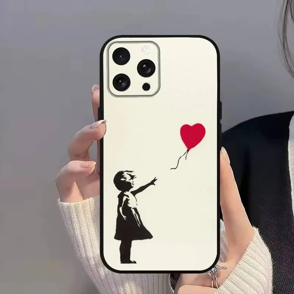 Art G-Graffiti BanksyS Phone Case For iPhone 11,15,16,14,13,17,12,Pro,SE4,Plus,E,Max,Air,Mini Black Cover