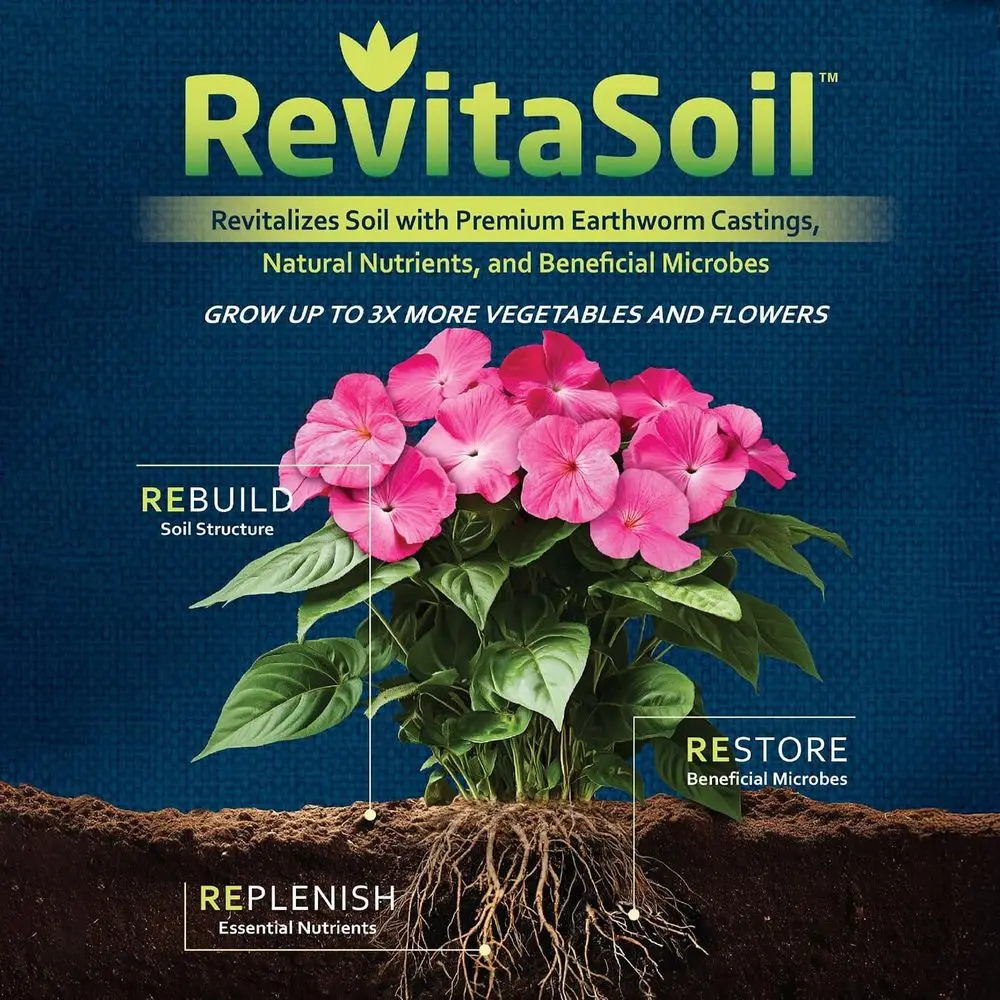 4lb Up to 16 Sq. t. Premium Organic Soil Reizer - Natural Nutrients & Earthworm Castings, Grow Up to 3X More, Indoor & Outdoor P