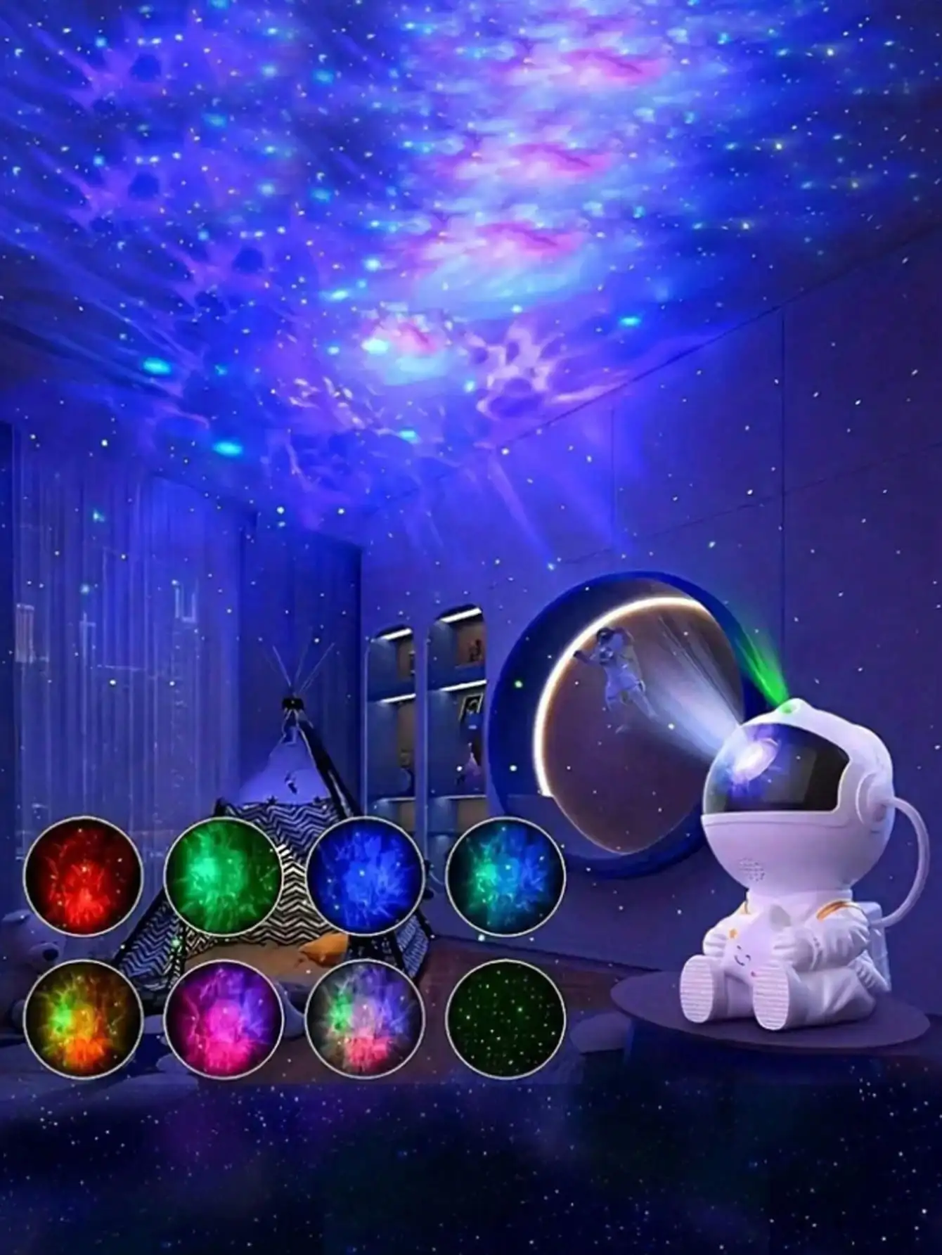 1-Pack Astronaut Galaxy Projector Night Light: 360° Panoramic Starry Sky And Nebula Projection (Includes Dedicated Remote Control), Focusing On Creating Bedroom Atmosphere And Decorative Functions, Suitable For Bedside, Desktop And Other Scenes