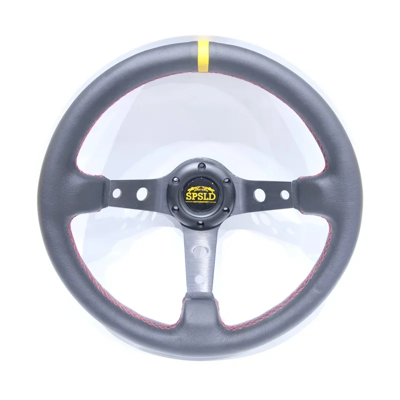 

Spsld Refitting Racing 14 Inch 350mm Deep Concave Drift Steering Wheel / Leather Steering Wheel