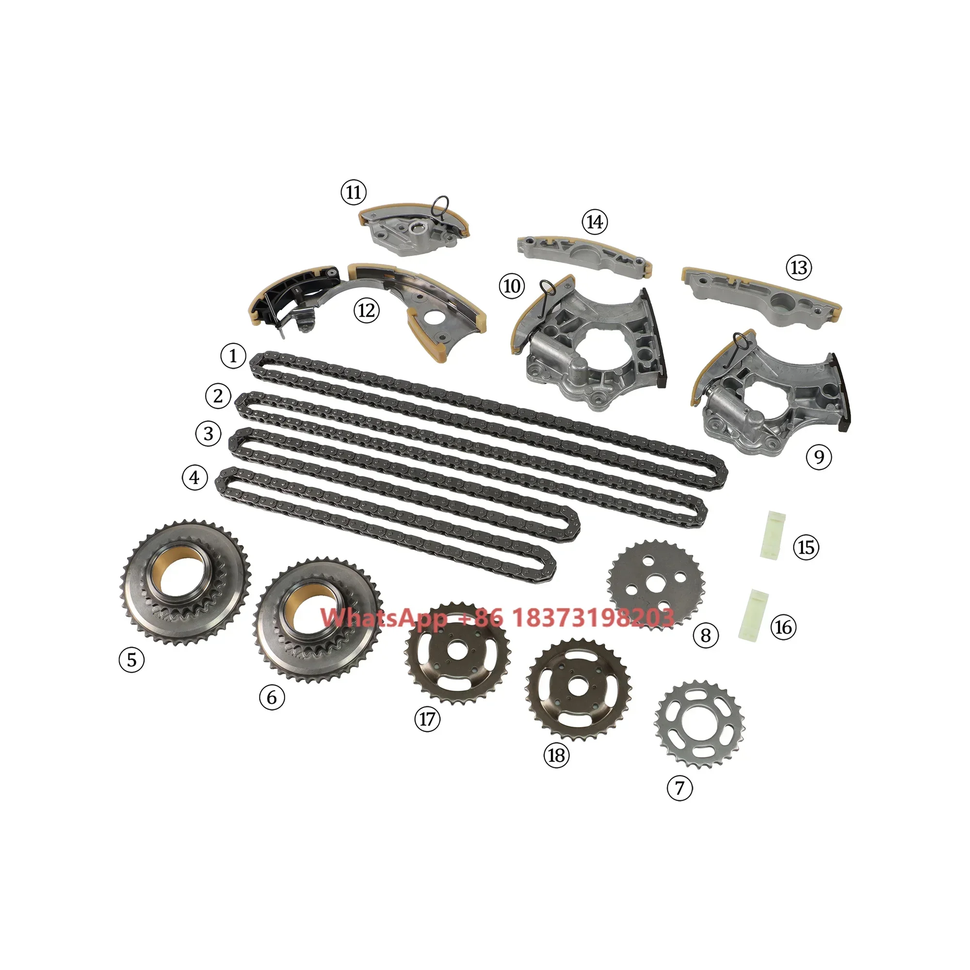 

Car Repair Engine Timing Chain New Timing Chain Kit for S5 8F7 CAKA 245KW 3.0T 08-11 OE 06E109465BC