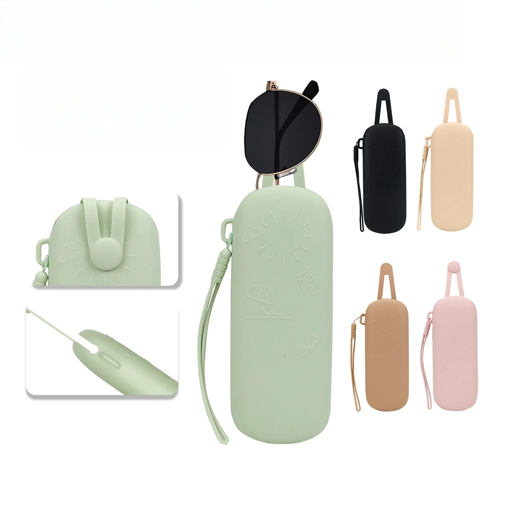 

Silicone Travel Sunglasses Organizer Portable Anti Scratch Dustproof Glasses Protective Cover Solid Color Glasses Case