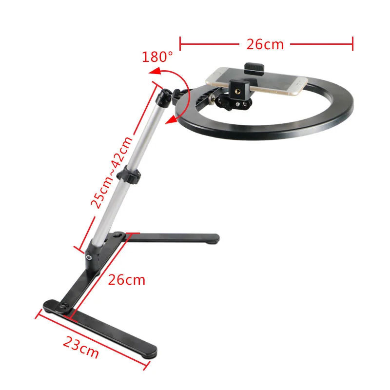 Youtube Led Selfie 26Cm Ring Light Fill Video Lamp Live Cook Photography Lighting Ringlight With Remote Desktop Tripod Stand