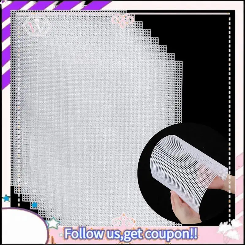 

Y74A-Mesh Canvas Sheets For Embroidery, Fursuit Eye Mesh, White Needlepoint Mesh Canvas For Crafts DIY, Knit Crochet Projects