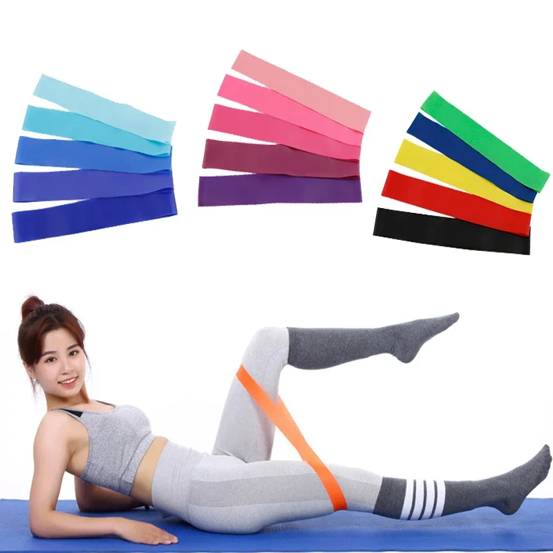 5-pack yoga resistance band multifunctional colorful fitness elastic band resistance squat  lift auxiliary tension ring Ab Abs