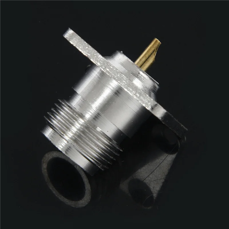 

【BRAND NEW】10X N Type Female Jack RF Coax Connector 4-Hole Panel Mount With Solder Cup,Silver