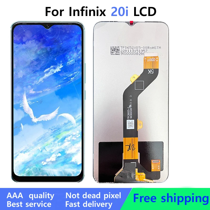 Tested 6.6 Inch Original For Infinix Hot 20i X665C X665E LCD Display Touch Screen Digitizer Assembly Replacement