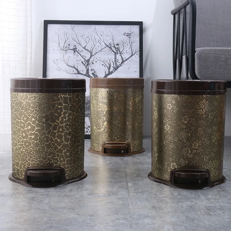 

14L stainless steel foot operated garbage bin, large capacity garbage bin, luxurious covered garbage bin in bathroom