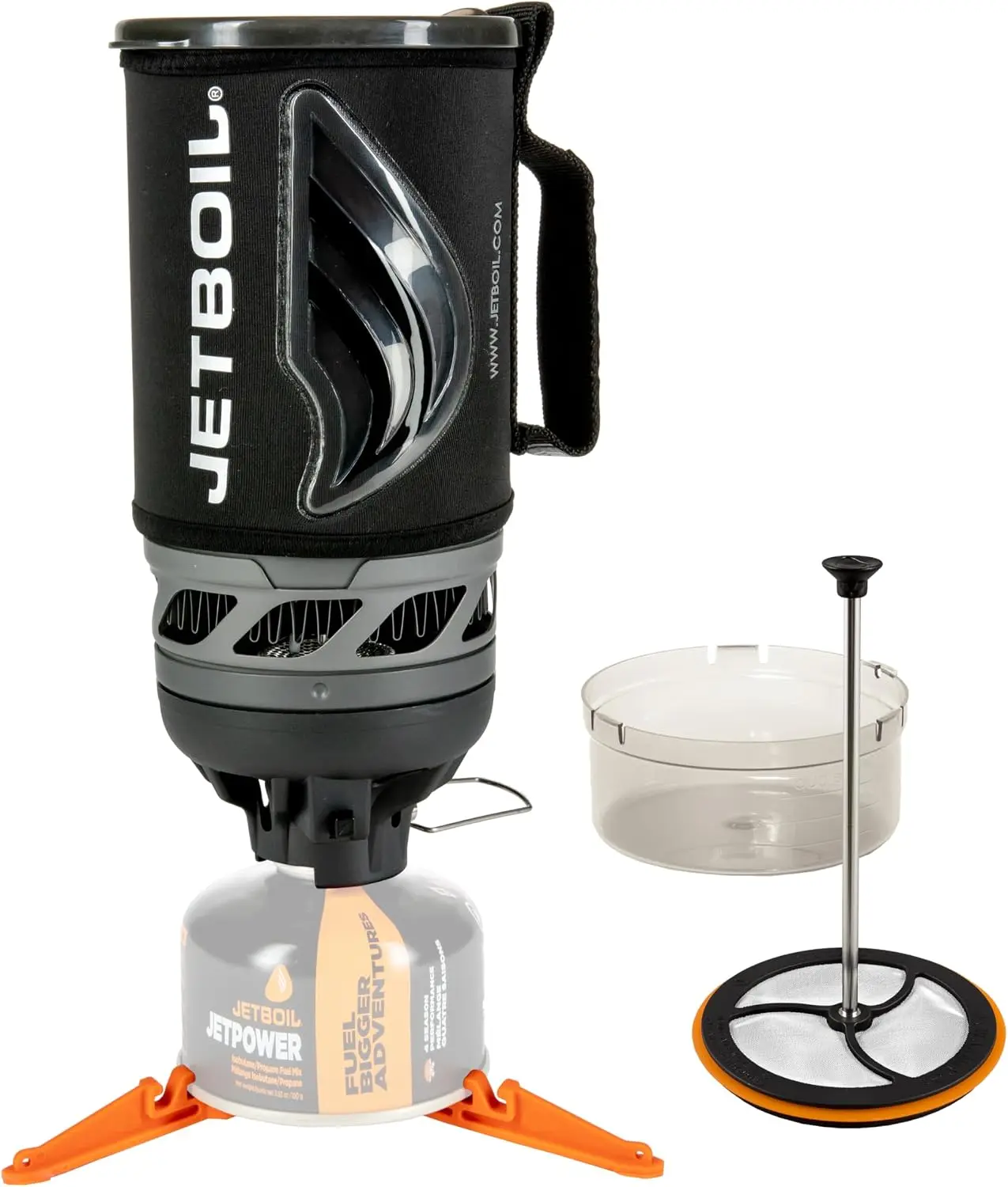 Flash Java Kit Camping and Backpacking Stove Cooking System with Silicone French Press Coffee Maker