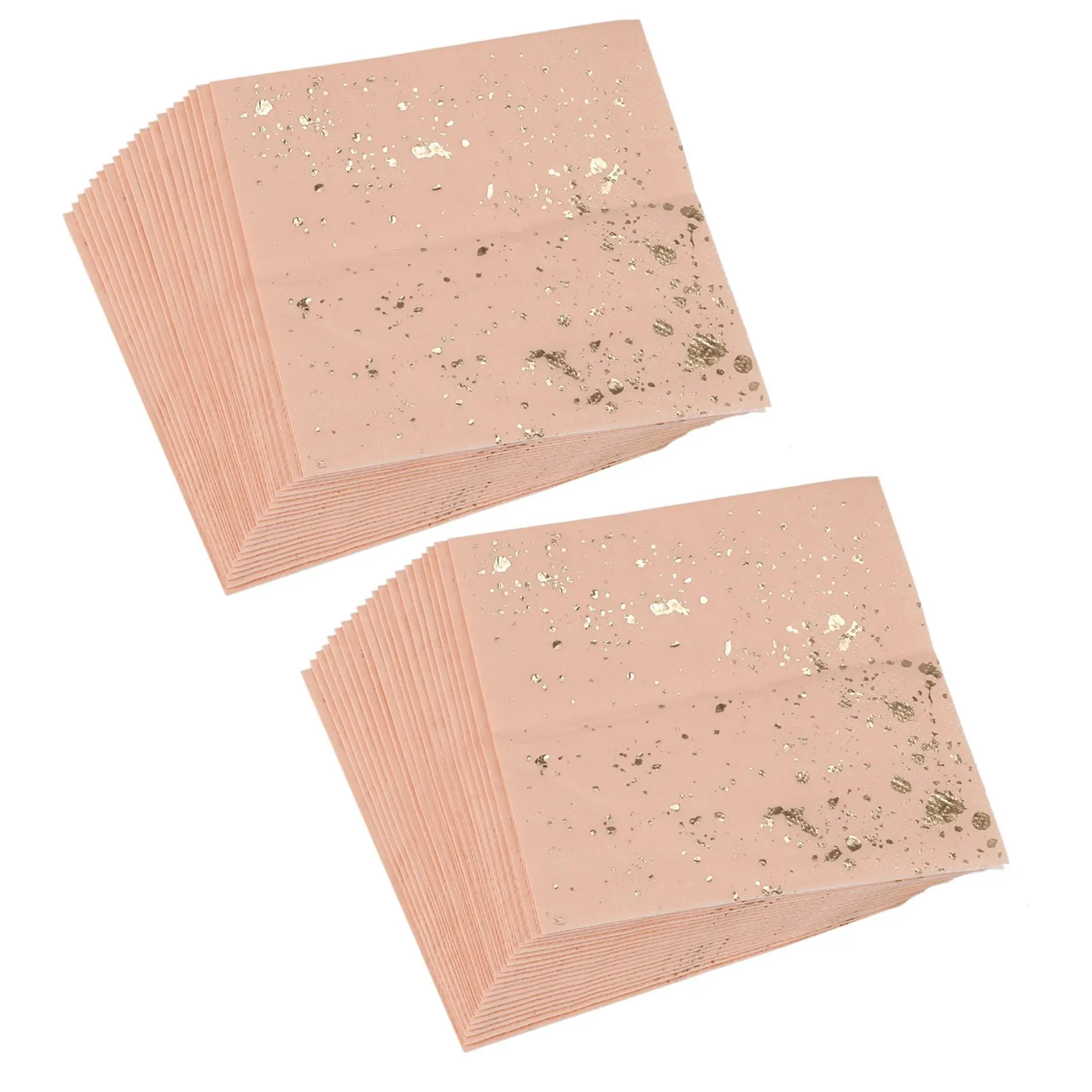 40X Set di stoviglie usa e getta con texture in marmo rosa con blocchi dorati Tovaglioli di carta Forniture per stoviglie di carnevale per matrimoni