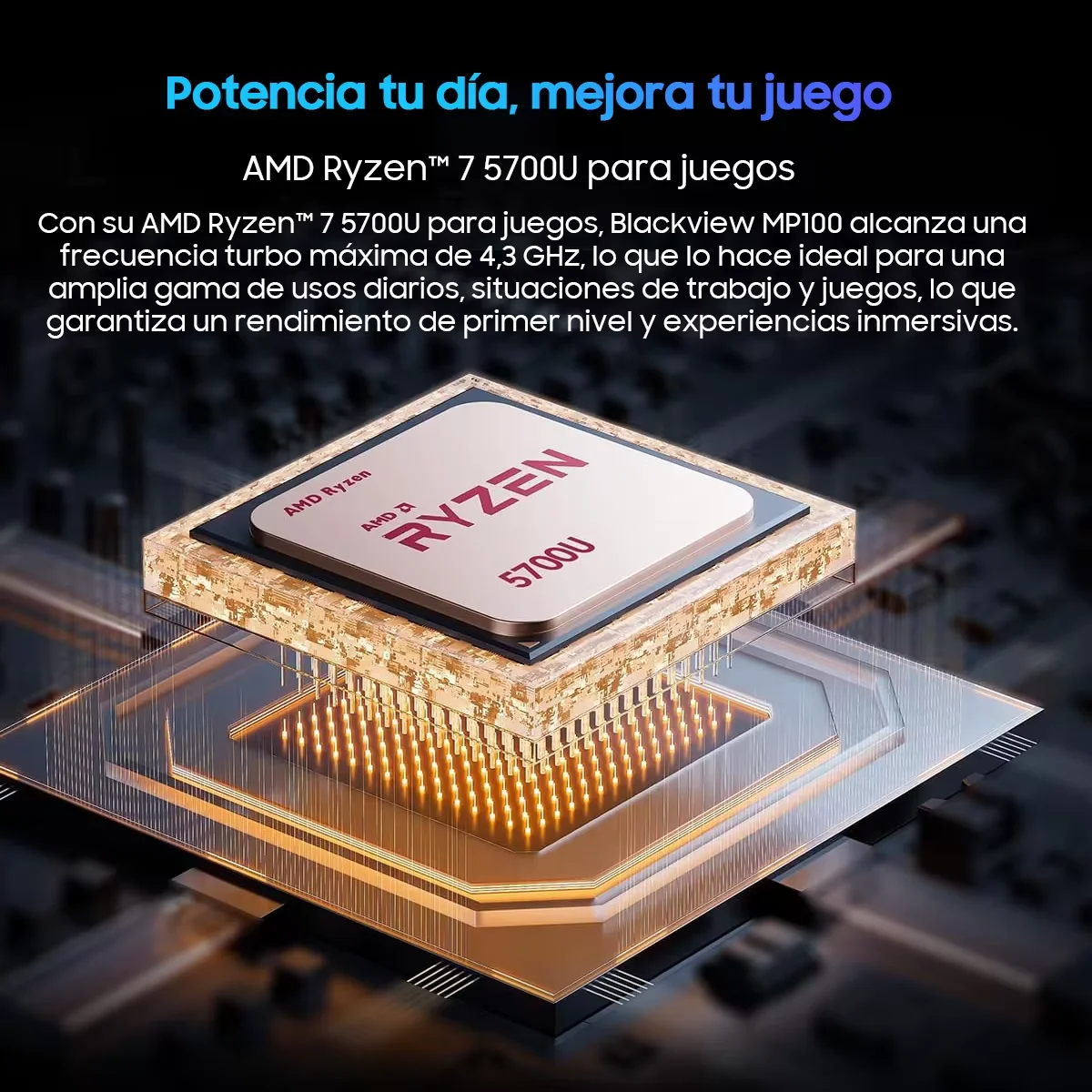 Blackview MP100 Mini PC AMD R7 5700U Mini PC 8-Core 16-thread 16GB /32GB DDR4 512GB/1TB SSD Mini Computer PC