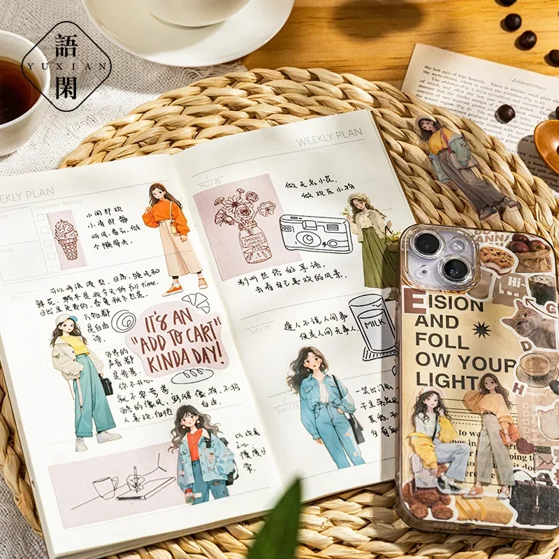 Character Sticker Pack, Girl's Promise Series, Korean Girl Outfits, Diy Handbag Decoration Collage