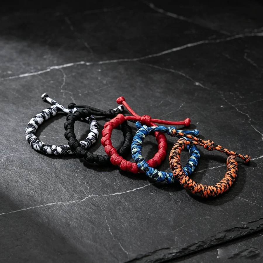Unique 5Pcs Paracord Bracelet Set For Men Premium Selected 4mm Rope Beach Surfing Outdoor Survival Emergency Rope Braclet Homme