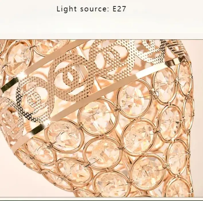 

Crystal Table Lamp Bedroom Light Luxury Romantic European Home Warm Marriage Simple Modern Creative Wedding Room Bedside Lamp
