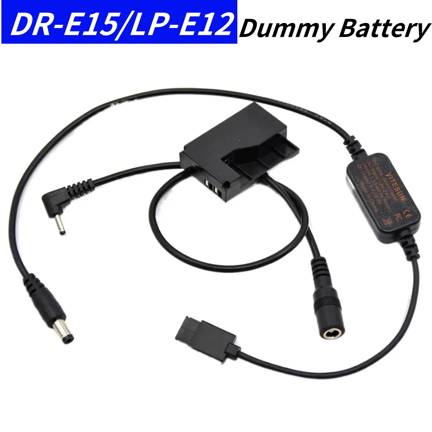 

DR-E15 DC Coupler LP-E12 Dummy Battery&DC Cable Power Supply for DJI Ronin-S for Canon EOS-100D Kiss X7 Rebel SL1 Camera