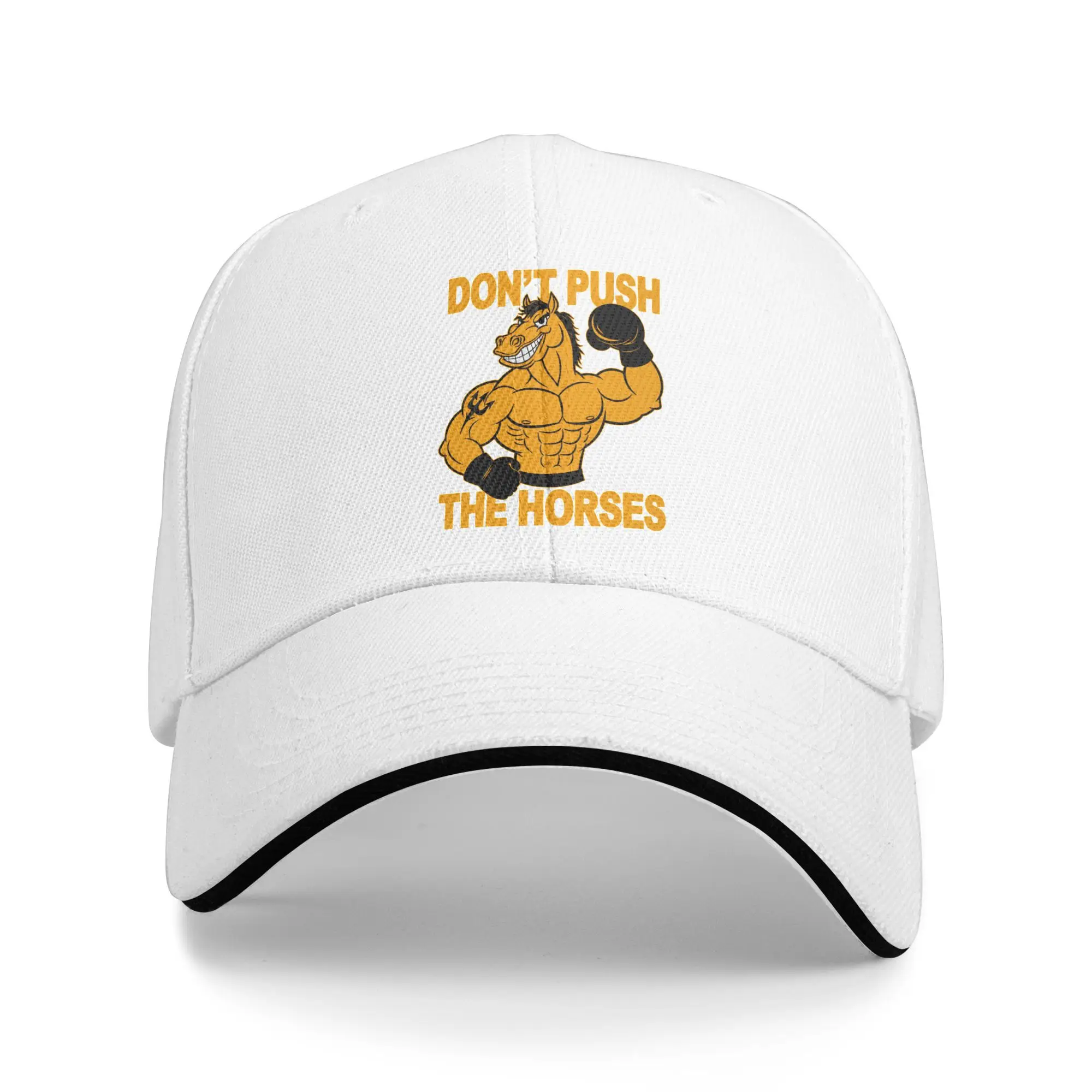 

Spring Don’t Push the Horses Baseball Cap Funny Meme Outdoor Gym Casual Hip Hop Hats Couple Women Dropshipping Snapback Cap