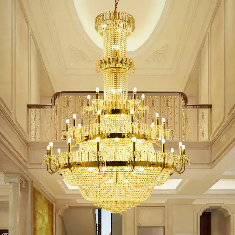 

Duplex building European style villa hall crystal chandelier