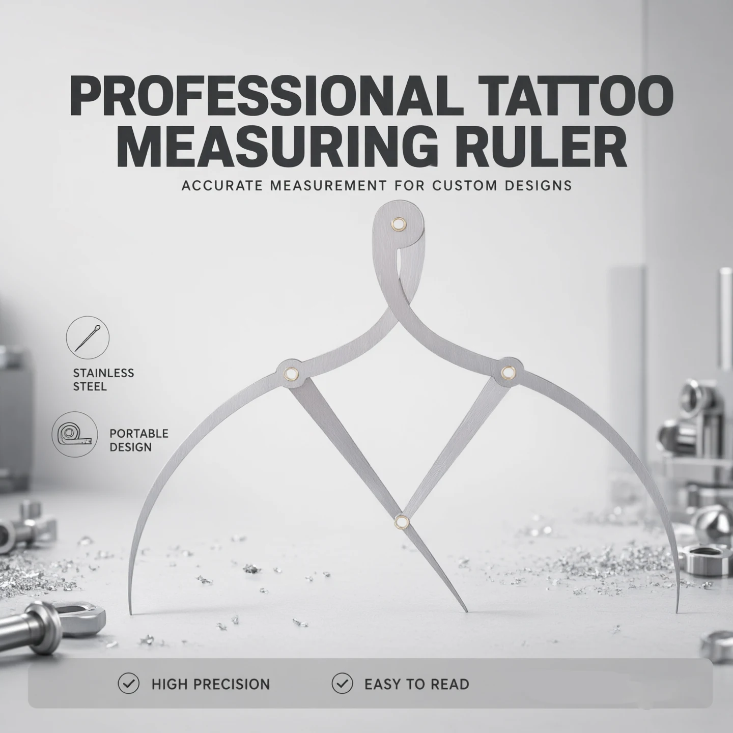 Precision Eyebrow Ruler for Tattooing - Multi-Functional Permanent Makeup Measuring Tool , Ideal for Brow Shaping & Symmetry