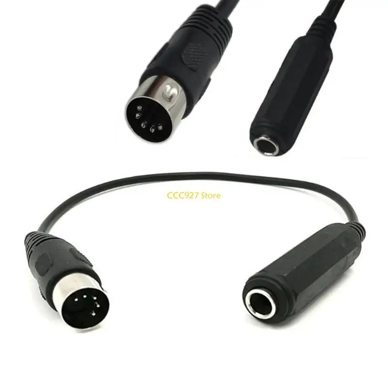 B03F DIN 5Pin to 6.35mm TRS Adapter Cable Extension Line for Musical Instrument