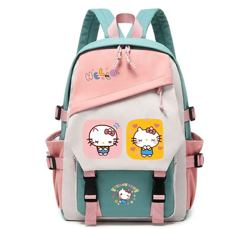 Sac à dos Kawaii Sanrio Mymelody Kuromi, cartable avec pompon, dessin animé, grande capacité, pour étudiants, pour l'extérieur, nouvelle collection