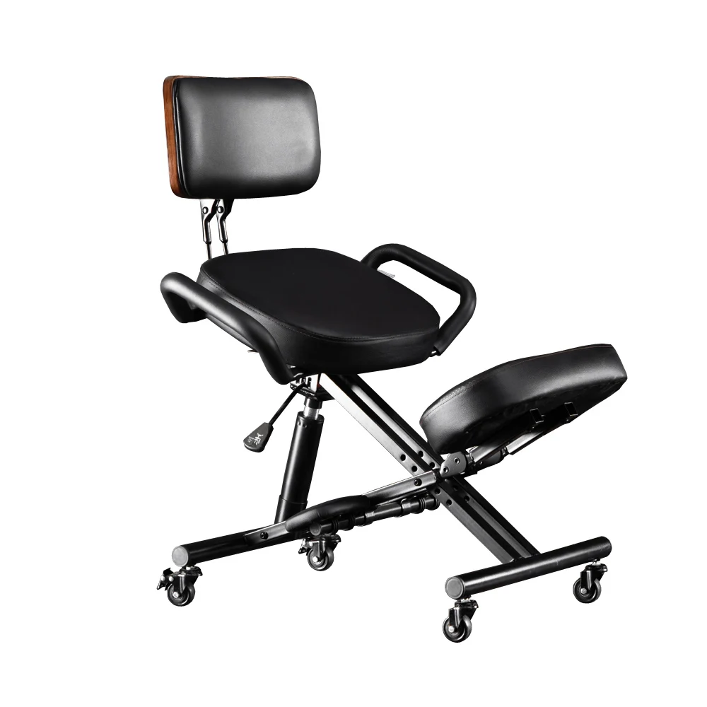 Kneeling Chair with Wood Back Support Reduce Pressure on Your Shins with Adjustable Desk Chair for Home and Office Furniture