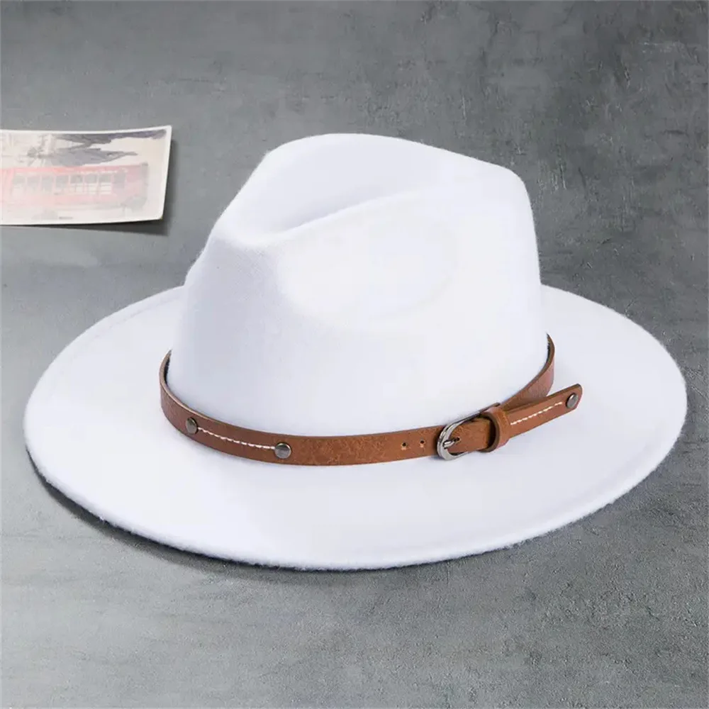 NEWWool Fedora Hut Für Frauen Männer Winter Herbst Mode Kirche Jazz Hüte Viking Britischen Flache Krempe Filz Hut Outdoor Casual Fedoras – Detail 17