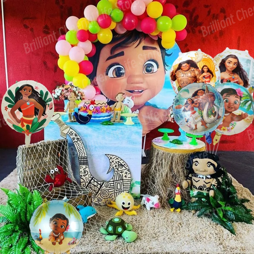 6pcs Disney Moana Party Balloons 18inch Foil Balloon set Baby Shower Birthday Party Decorations Kids Toy Gifts