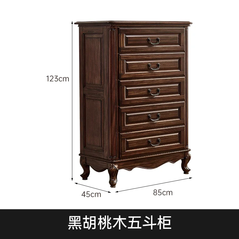 

American solid wood chest of drawers, living room multi-functional locker, bedroom four chest of drawers