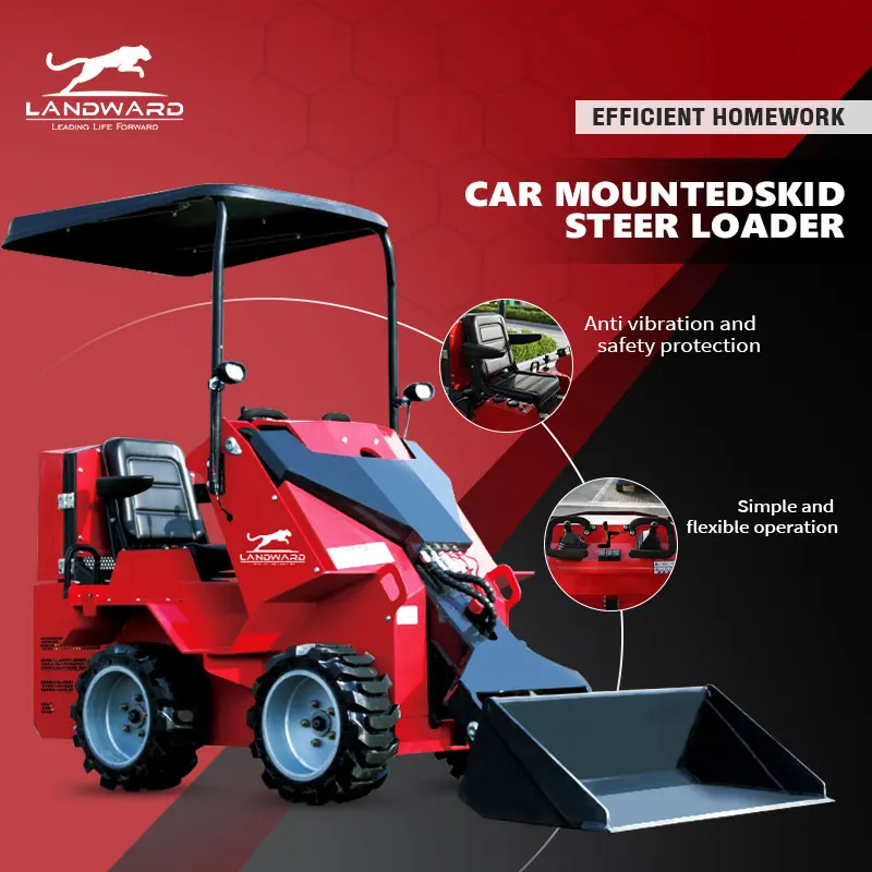 New EPA Euro 5 Mini Skid Steer Loader Ride-On Wheel Loader Europe Agricultural Mini Loader 15 HP S380R Skid Steer Loader Custom