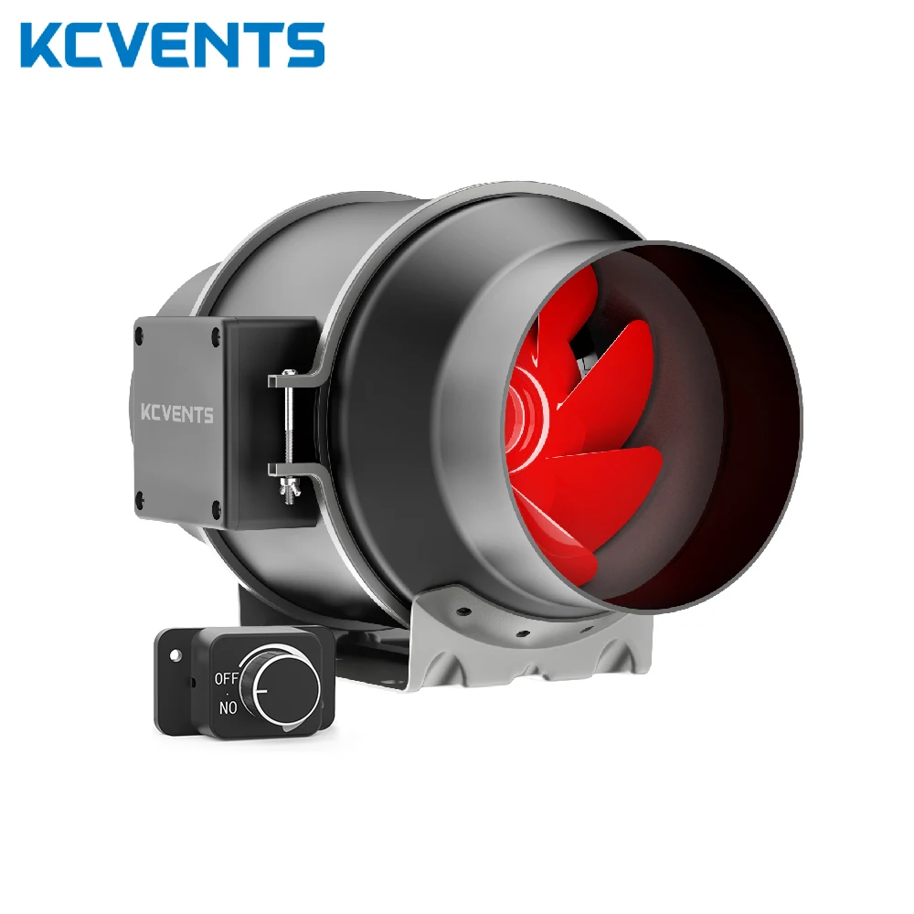 KCvents 4/6/8inch Exhaust Fan Ventilation Fan Inline Duct Fan EC Fresh Air Fan With Speed Control Suitable for greenhouses homes