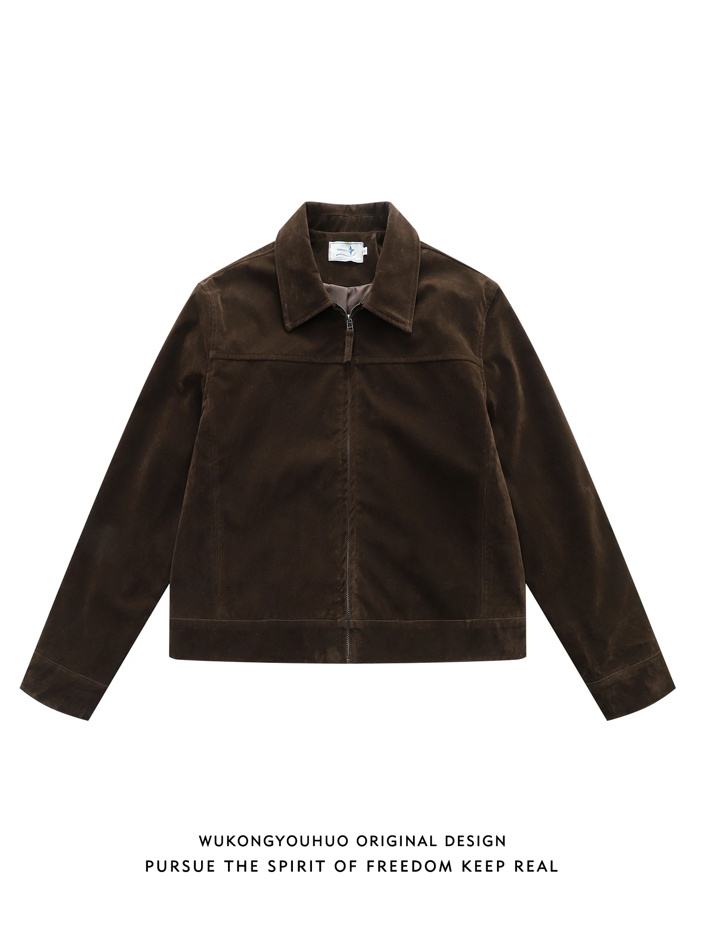 

Мужская повседневная свободная куртка из замши с воротником-стойкой, в стиле ретро, молодежная, из хлопка, весенняя верхняя одежда на молнии, цветная